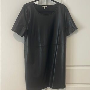 Black Faux Leather Dress